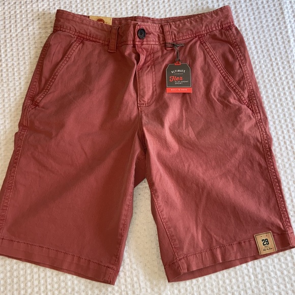 NEW! $40 URBAN PIPELINE Ultimate Flex Flat Front Shorts Size 29 Terra Cotta RED - Picture 2 of 7